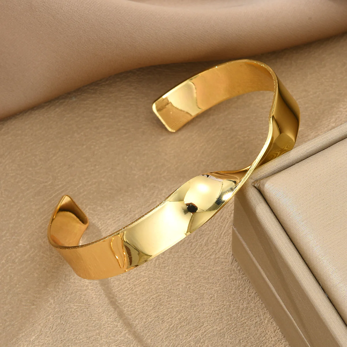 Twisted Gold Statement Bracelet - Image 2