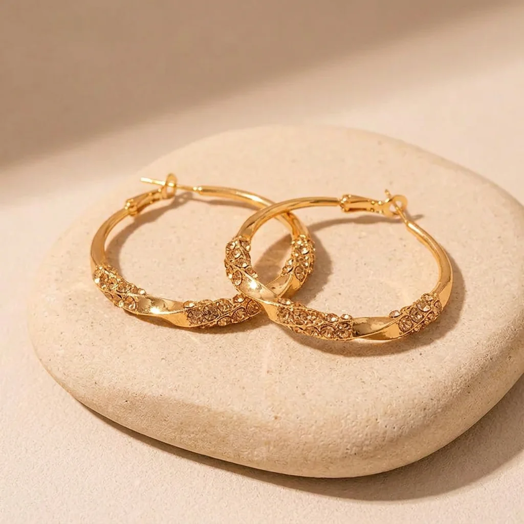 Twisted Hoop Earrings - Image 2