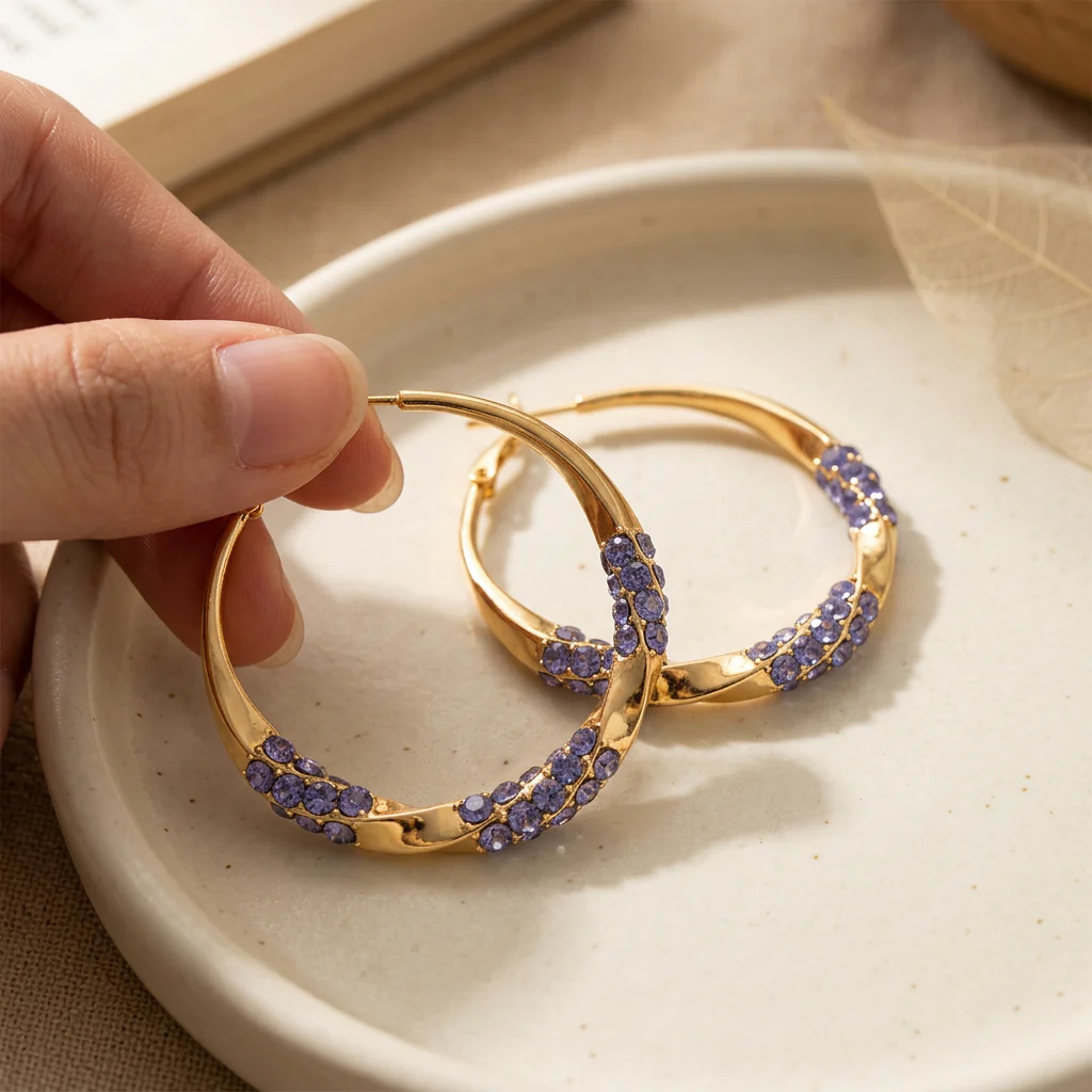 Twisted Hoop Earrings - Image 4