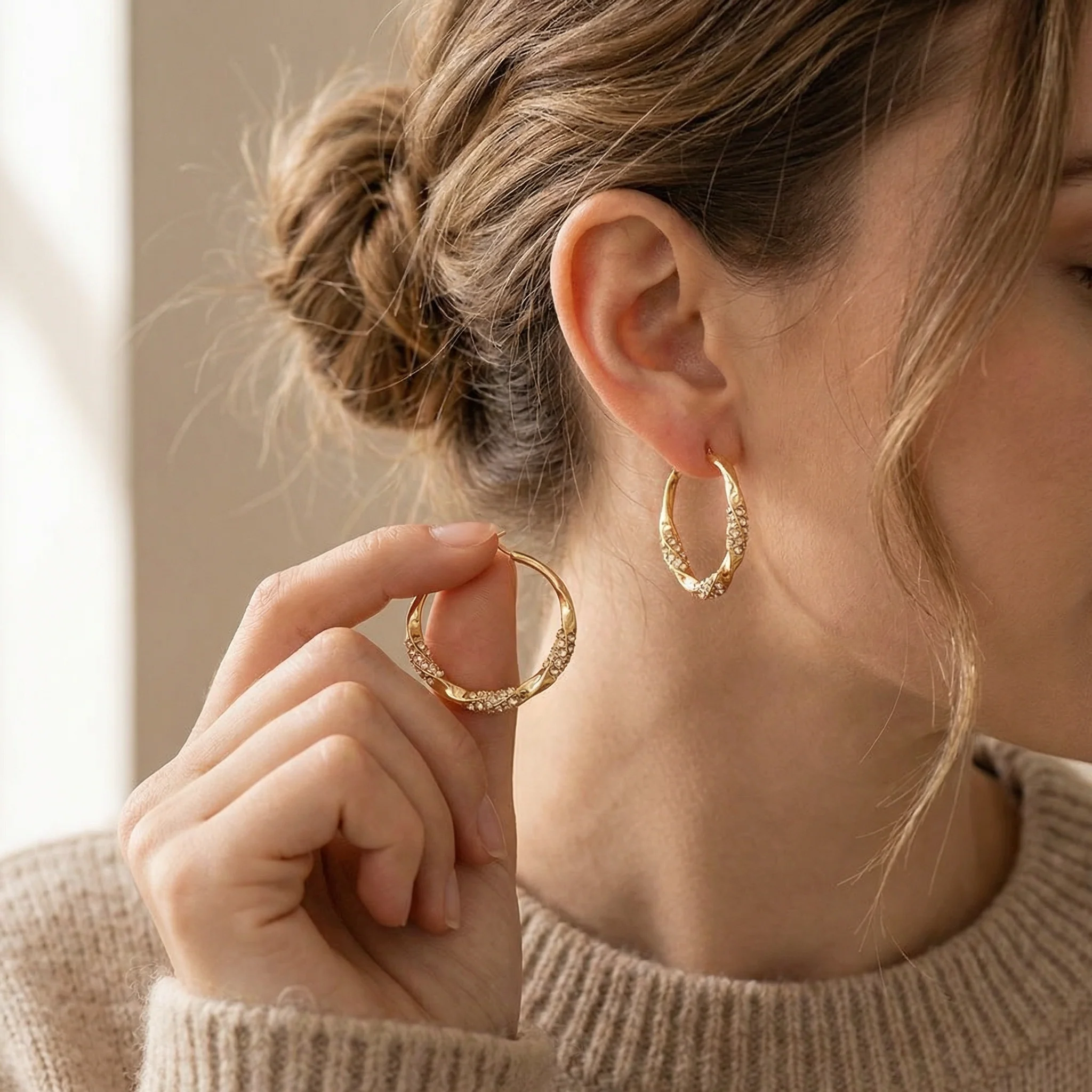 Twisted Hoop Earrings - Image 7
