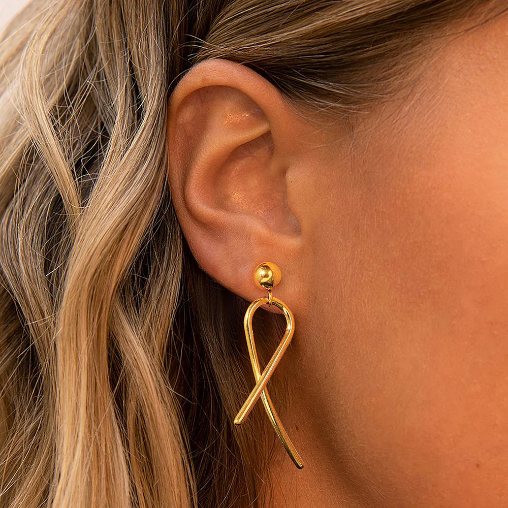 Twisted Ribbon Drop Earrings