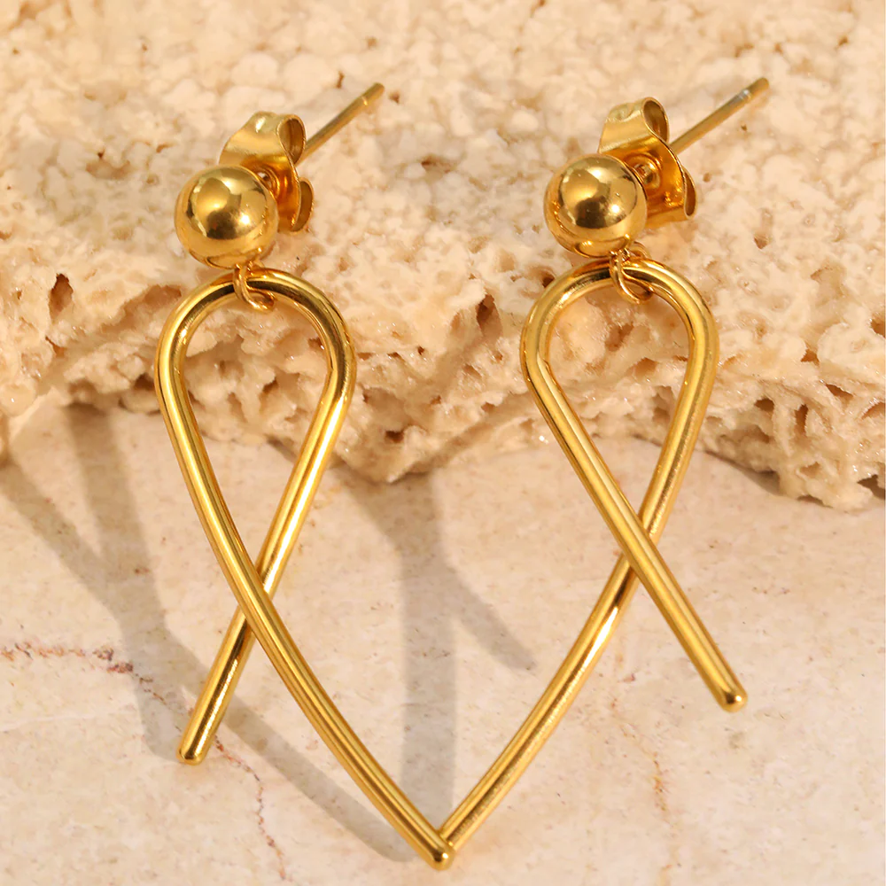 Twisted Ribbon Drop Earrings - Image 2