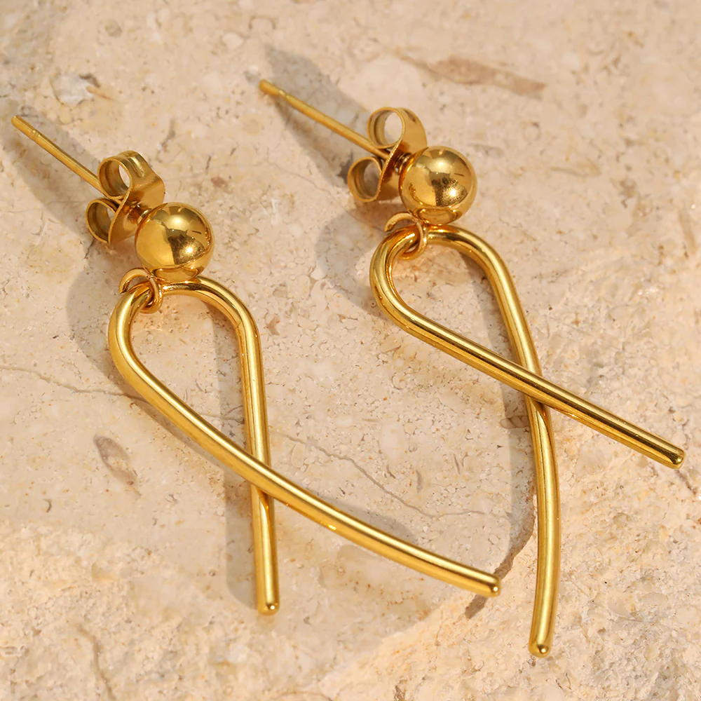 Twisted Ribbon Drop Earrings - Image 3