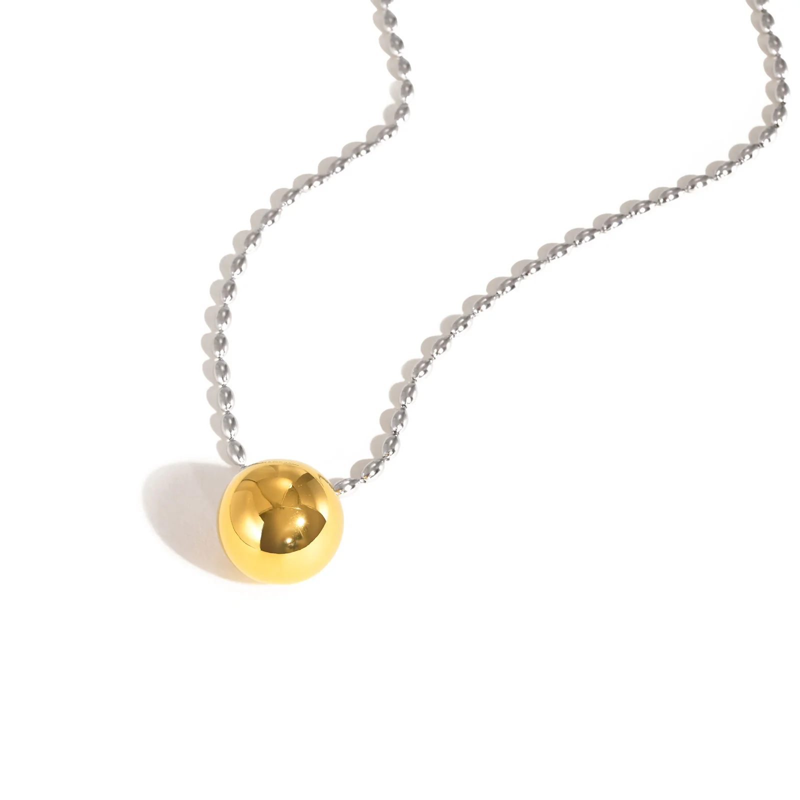 Two-Tone Ball Pendant Necklace - Image 3