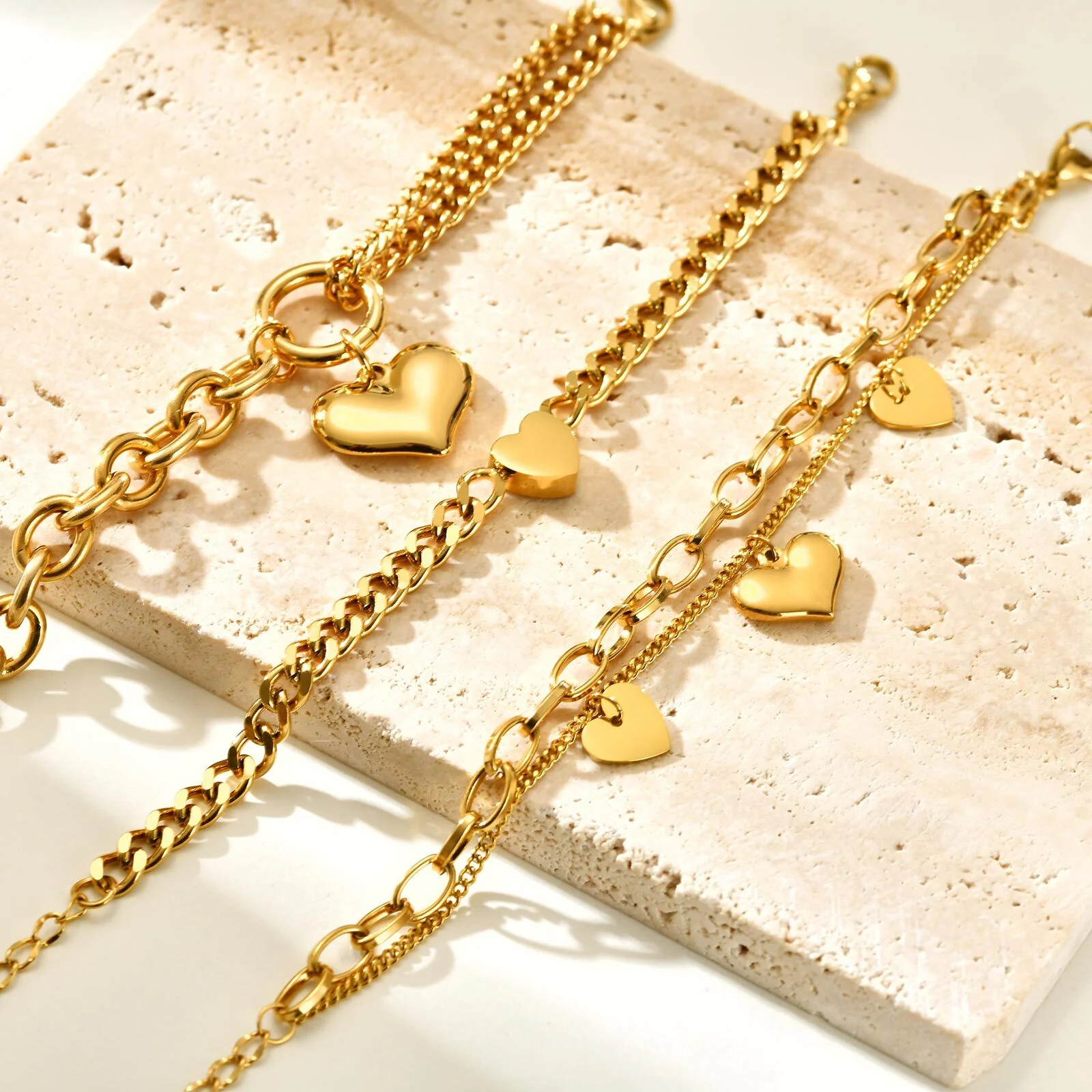 Vintage Heart Charm Bracelet - Image 2