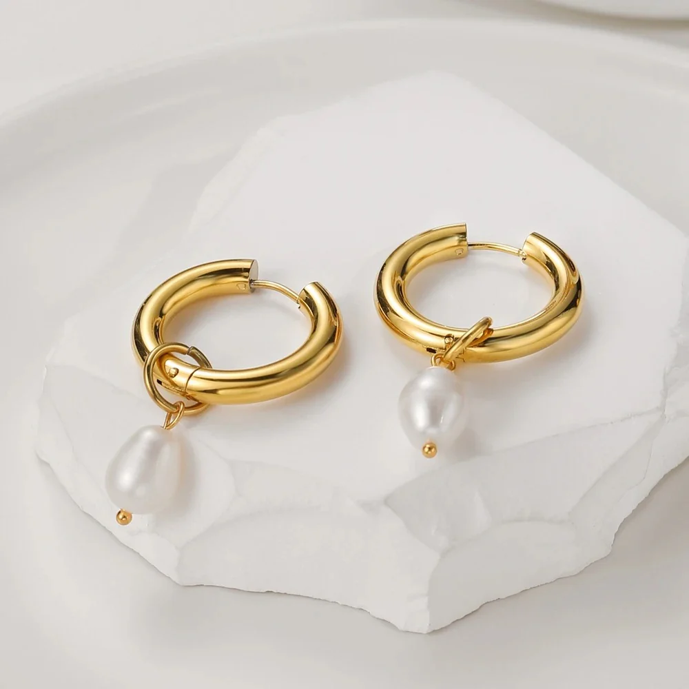 Vintage Pearl Drop Earrings - Image 2