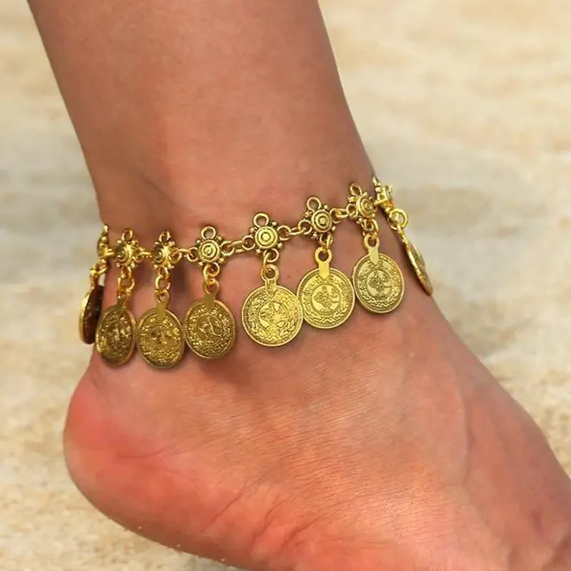 Vintage Round Charm Anklet - Image 2