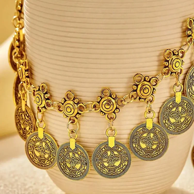 Vintage Round Charm Anklet - Image 4