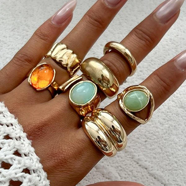 Vintage Stone Ring Set - Image 2