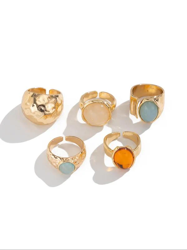 Vintage Stone Ring Set - Image 3