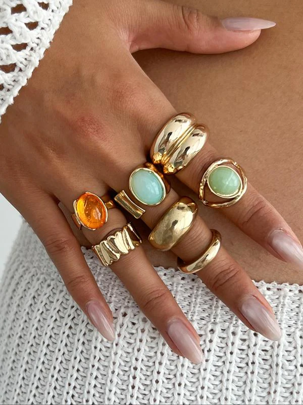 Vintage Stone Ring Set - Image 5