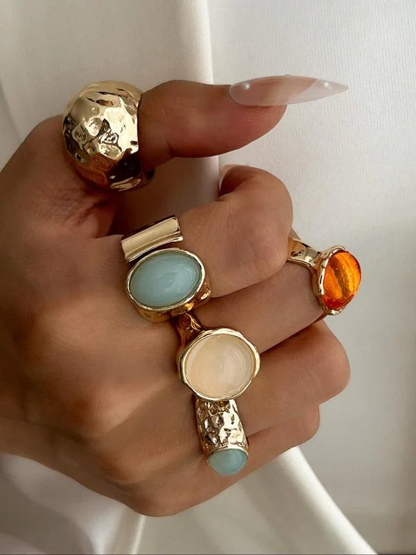 Vintage Stone Ring Set - Image 6