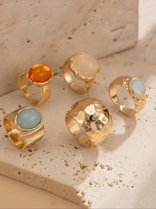 Vintage Stone Ring Set - Image 7
