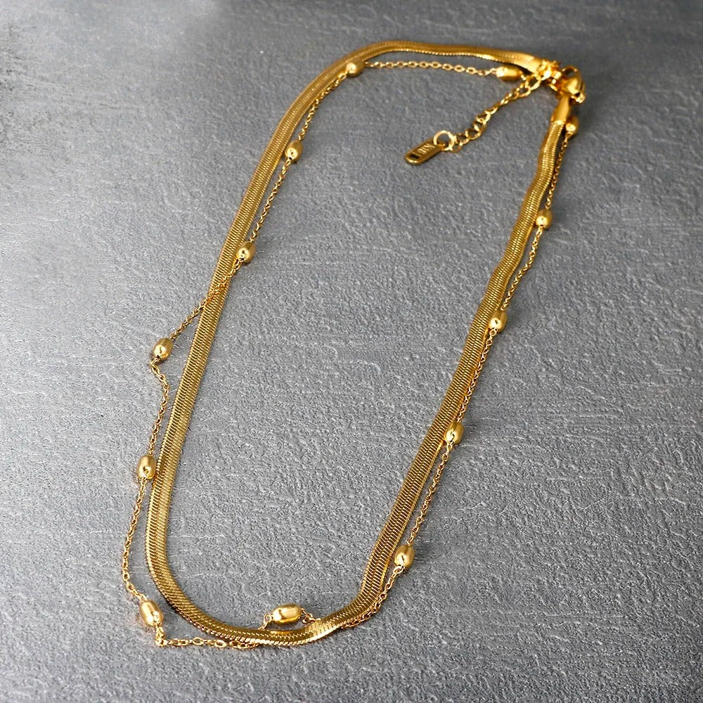Vintage Textured Layered Necklace - Image 2