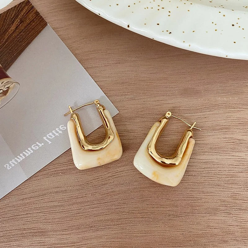 Vintage Transparent "U" Earrings - Image 2
