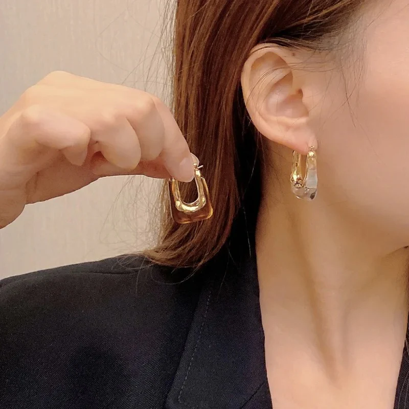 Vintage Transparent "U" Earrings - Image 7