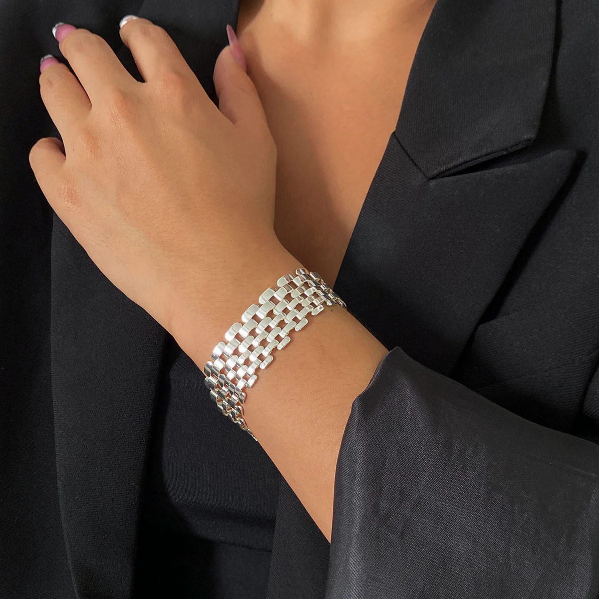 Wide Gold Chunky Chain Bracelet - Image 2