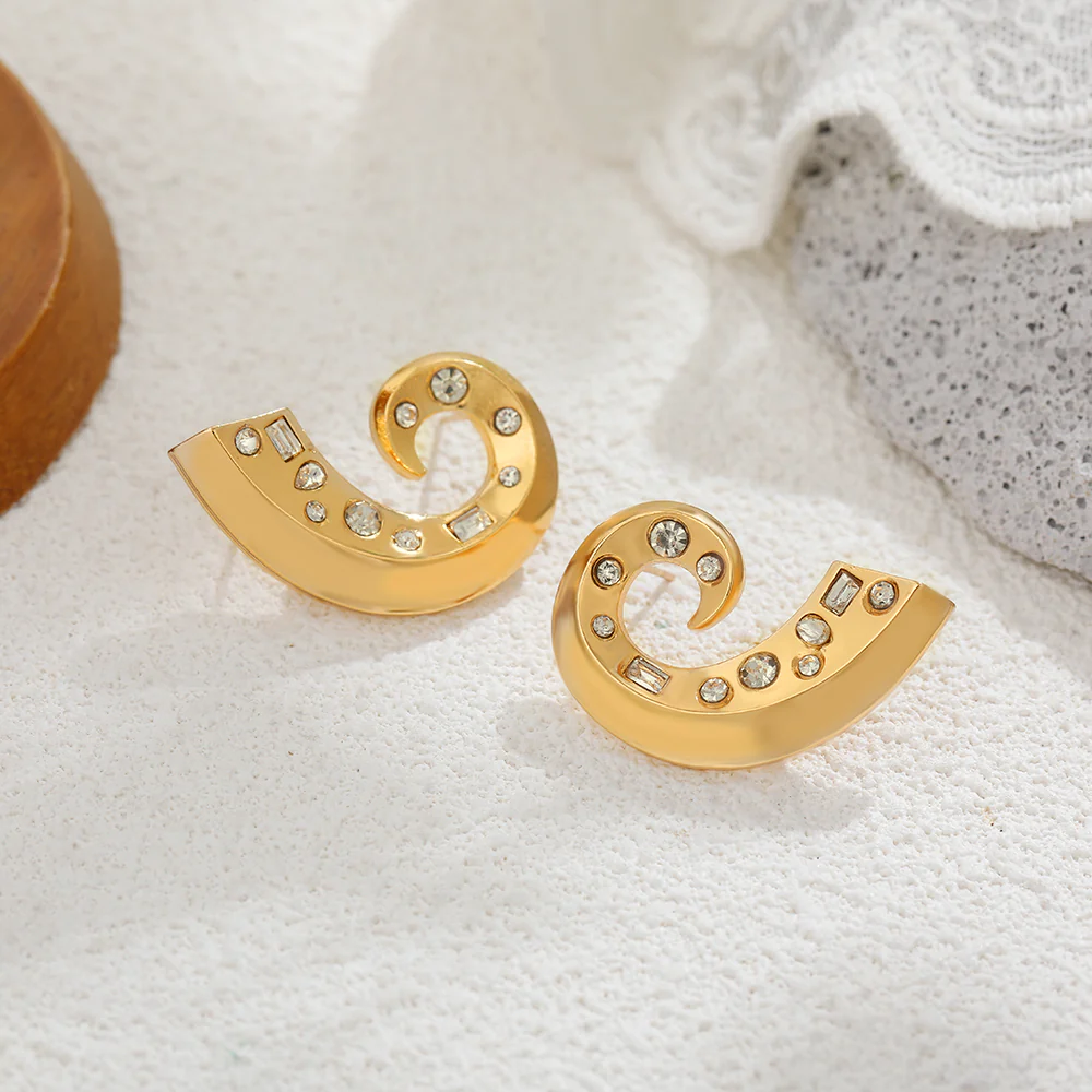 Zircon Conch Stud Earrings - Image 2