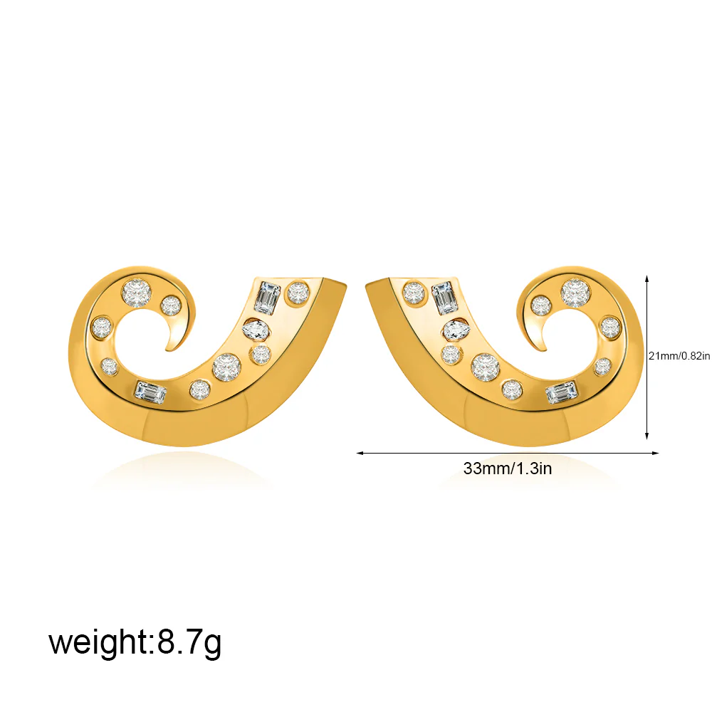 Zircon Conch Stud Earrings - Image 3